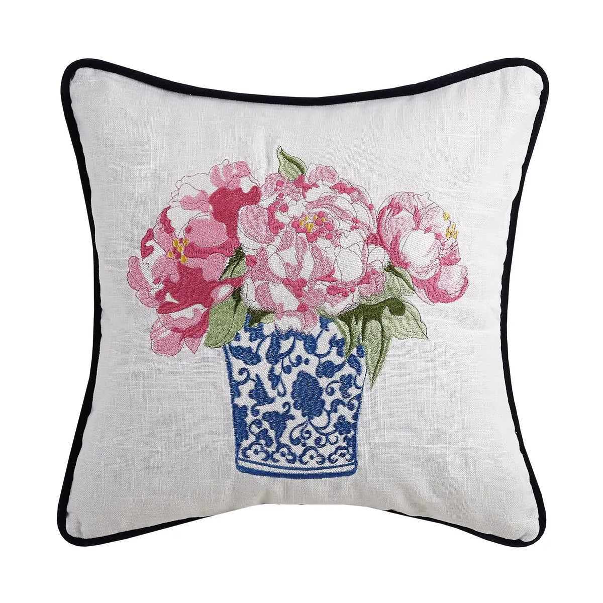 Pretty in Pink Embroidered Pillow