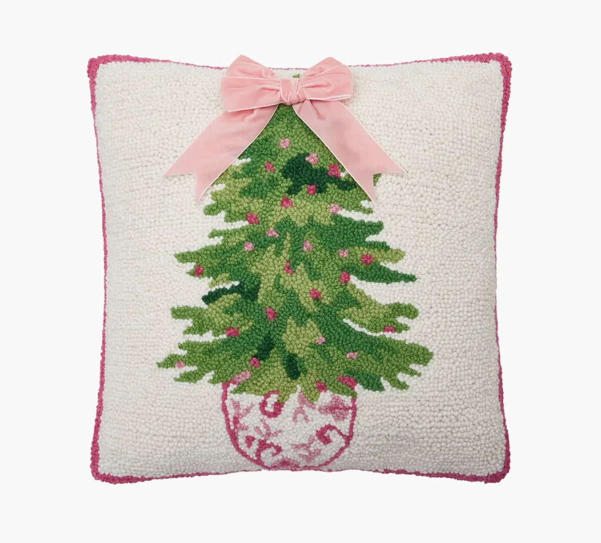 Chinoiserie Pink Ribbon Tree Hook Pillow