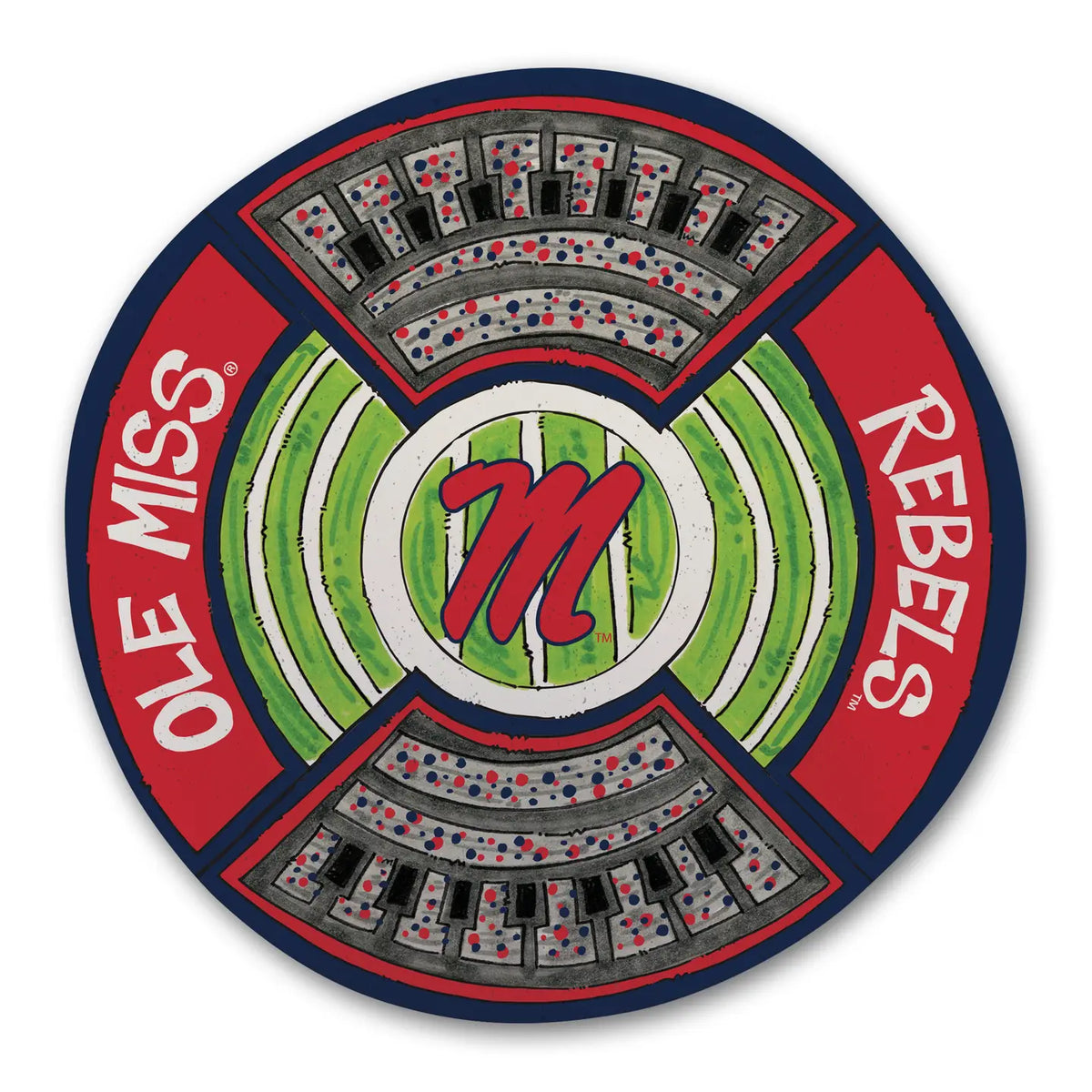 Ole Miss Rebels Stadium Platter