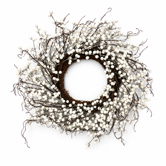 White Berry Round Wreath