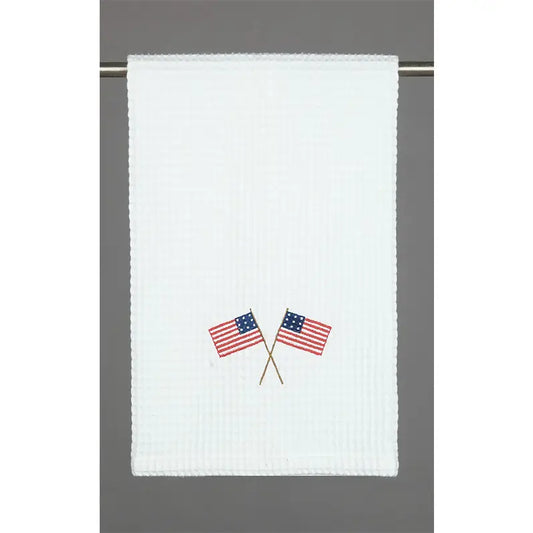 American Flag Embroidered Kitchen Towel
