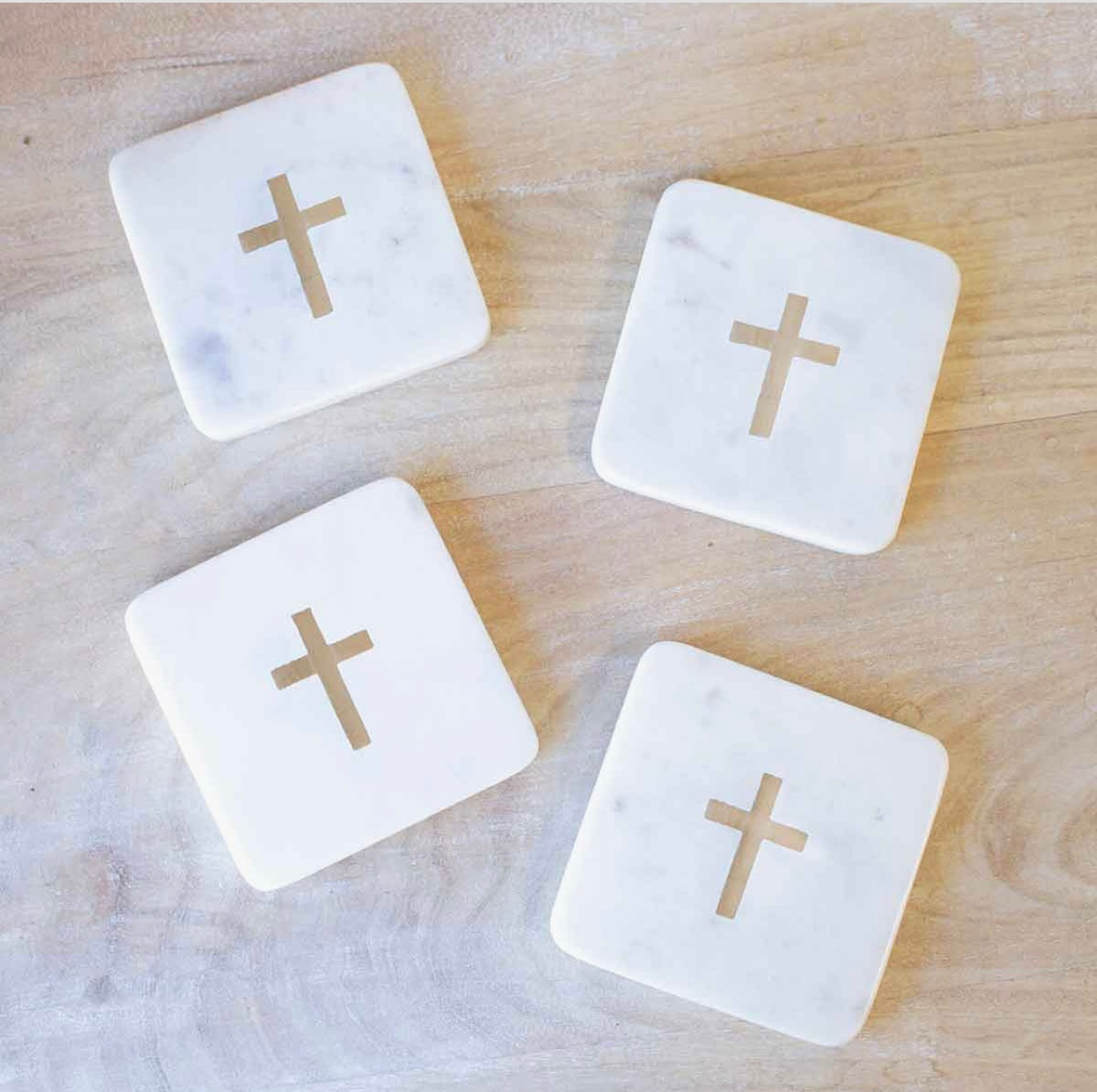 Cross Marble Coasters