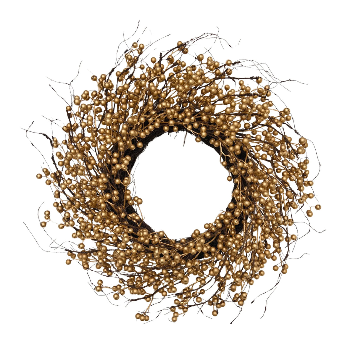 Fig and Dove Gold Berry Wreath – 24"