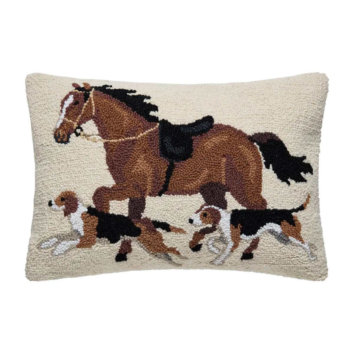 Horse and Hounds Hook Pillow