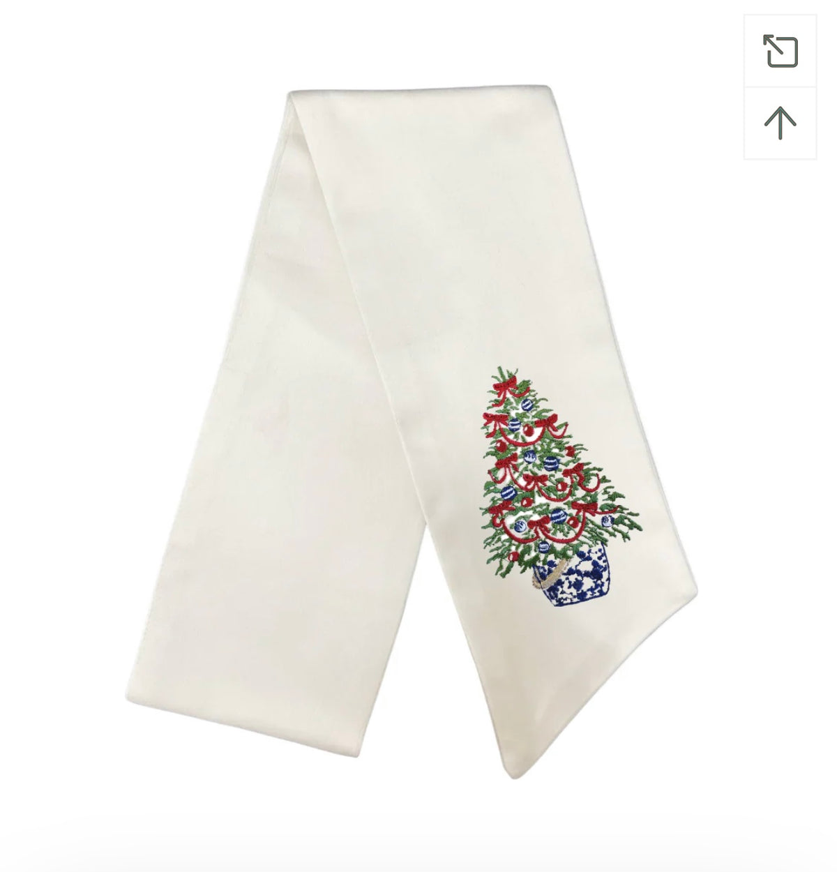 Christmas Tree Chinoiserie Wreath Sash