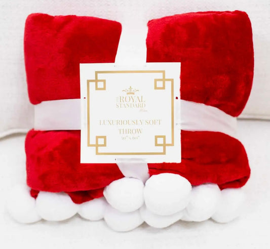 Santa Pom Pom throw