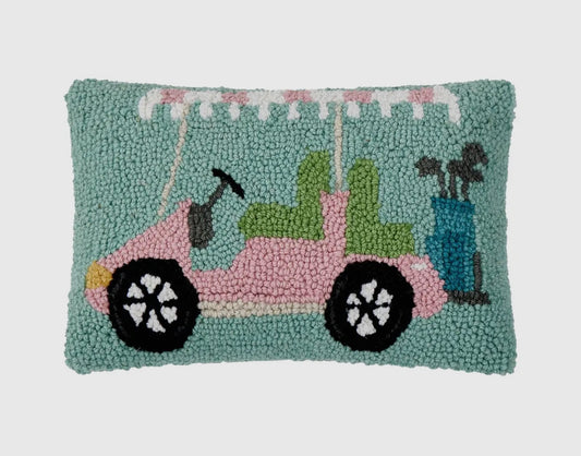 Pink Golf Cart Hook Pillow