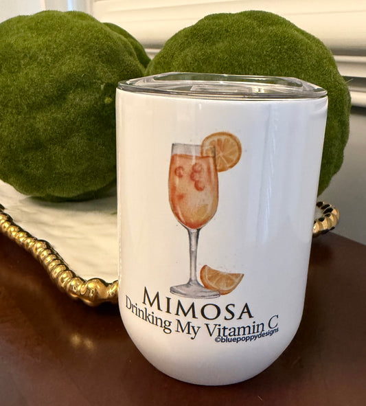 Mimosa Wine Tumbler 12 oz.