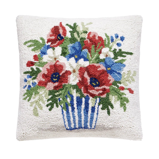 Patriotic Poppies Hook Pillow