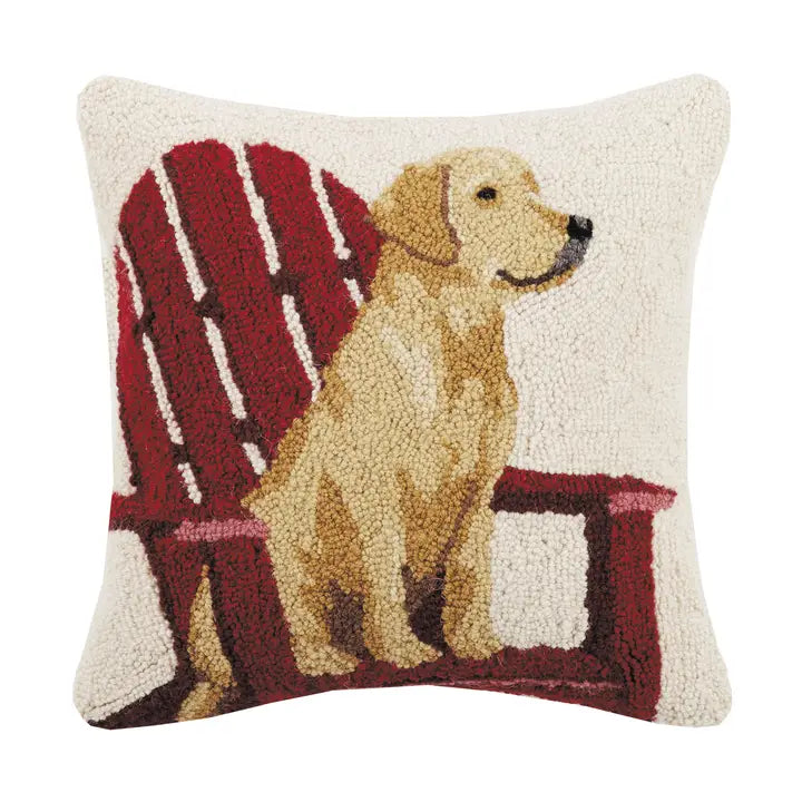 Retriever Dog w Adirondack Hook Pillow