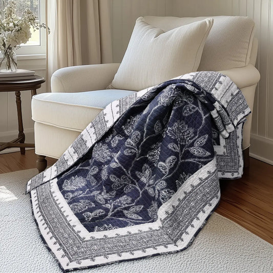 Sonoire Navy Quilted Throw