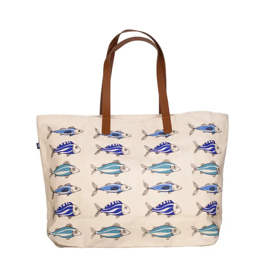 Toledo Tote Cream Blue