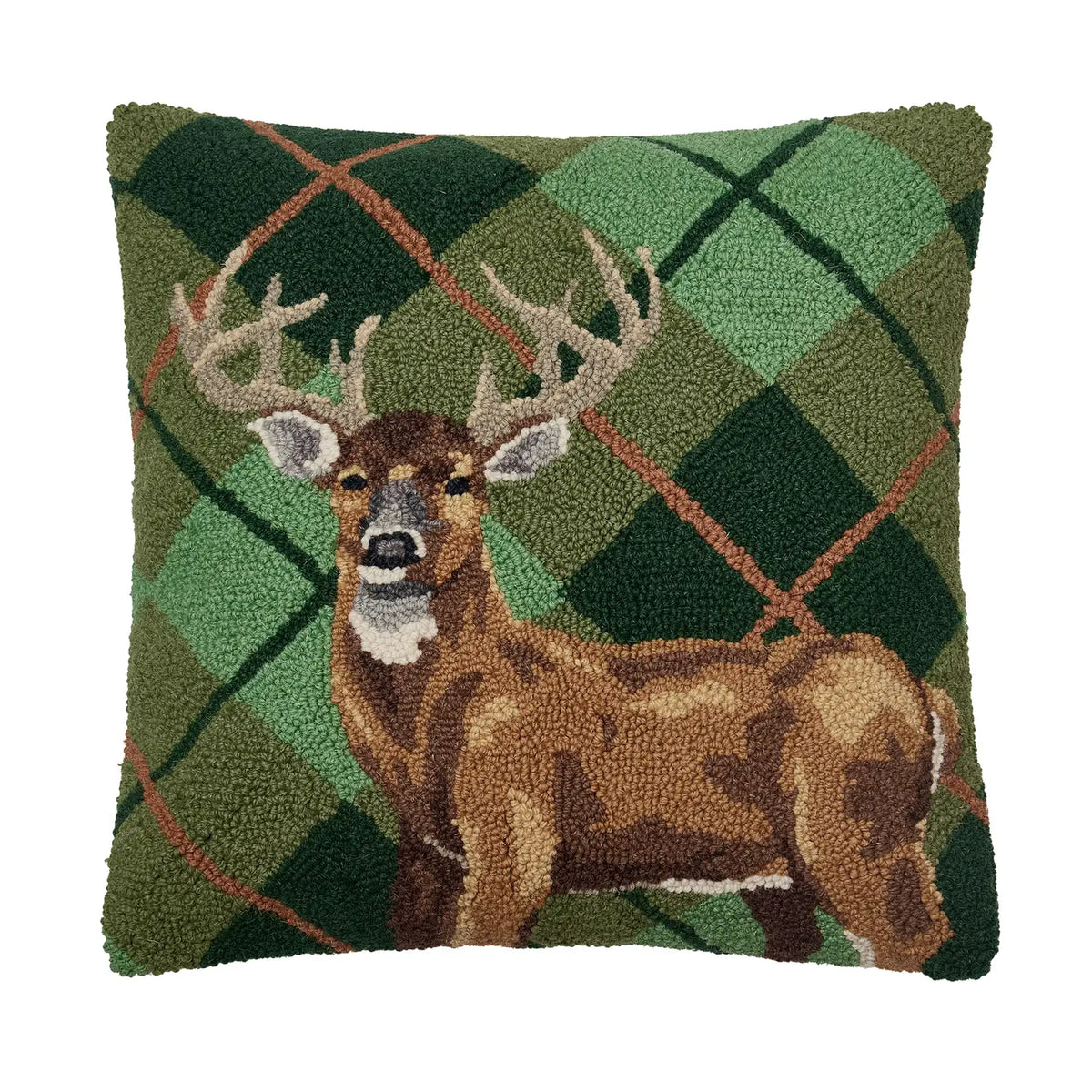 Deer Plaid Hook Pillow