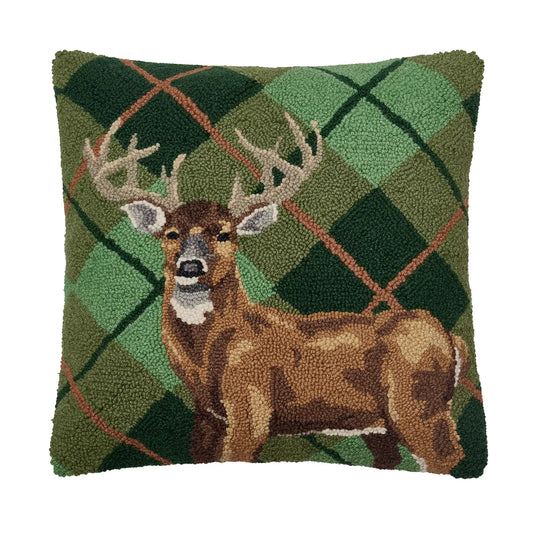 Deer Plaid Hook Pillow