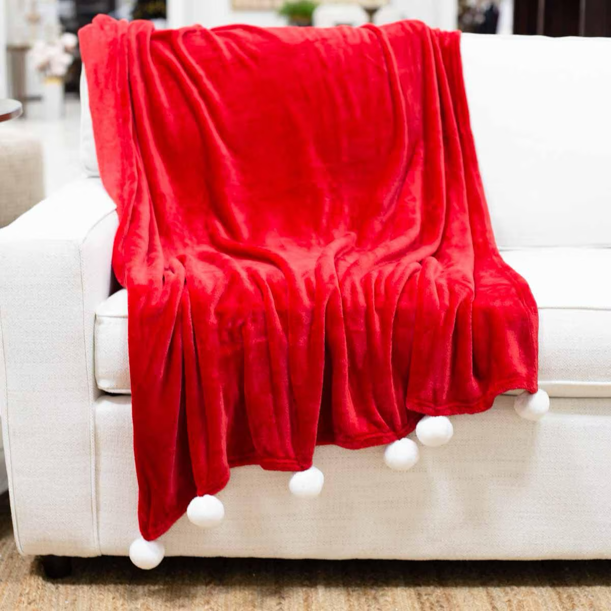 Santa Pom Pom throw