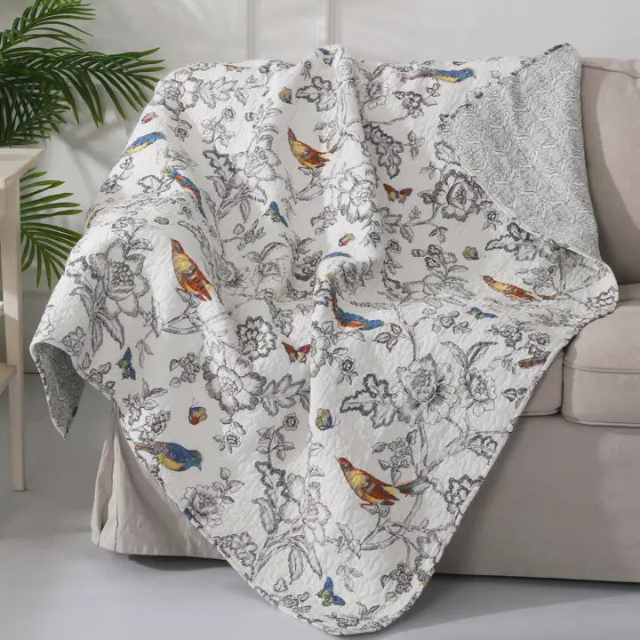Mockingbird Garden Quilted Throw