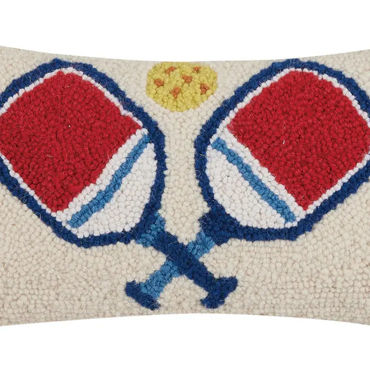 Pickleball Hook Pillow Ivory