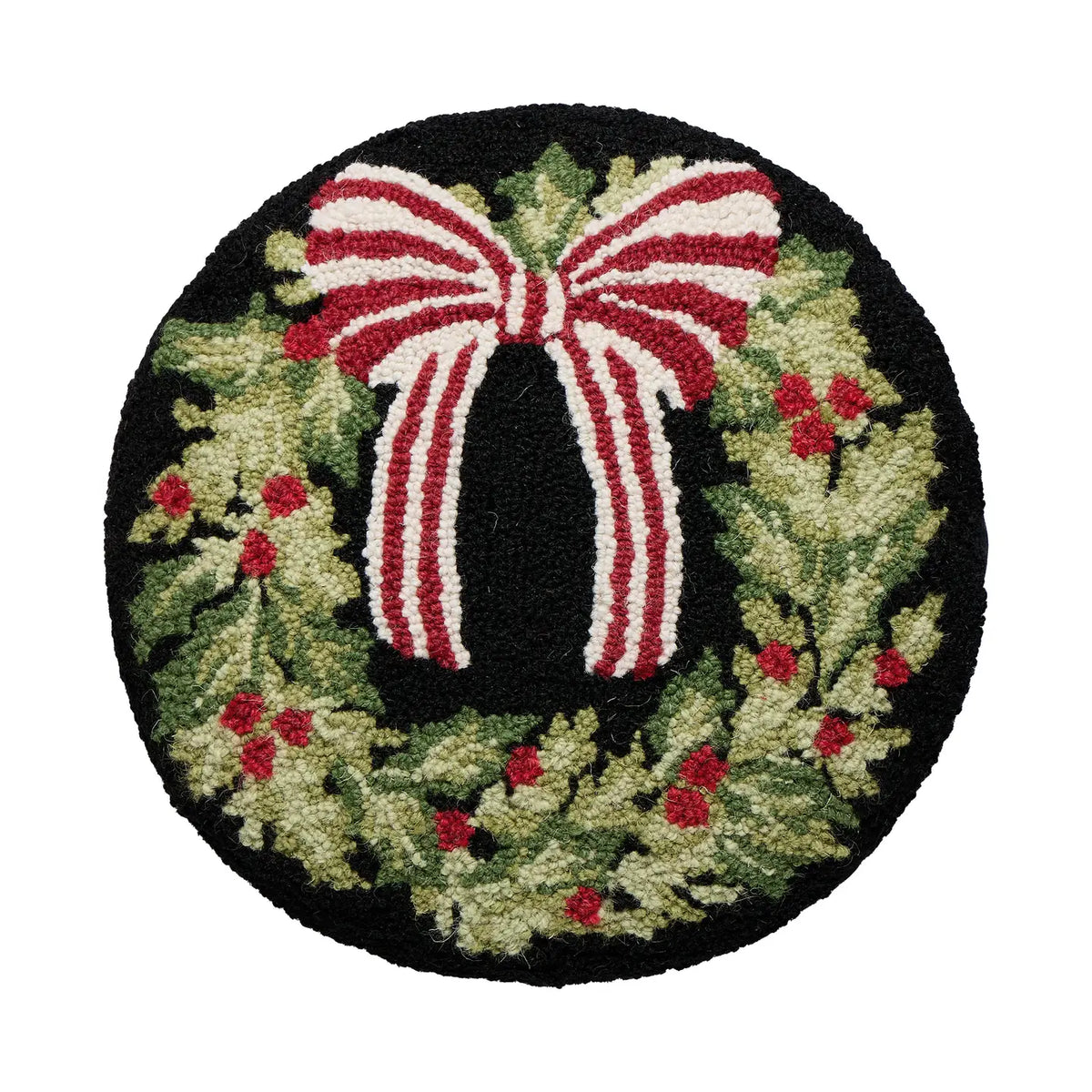 Stripe Ribbon Wreath Hook Pillow